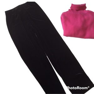 Vintage Ronnie Nicole Velour Pull On Pants Black S